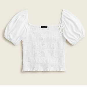 J-Crew Women's Smocked broken-in jersey Crop Top Stretchy Size Large.